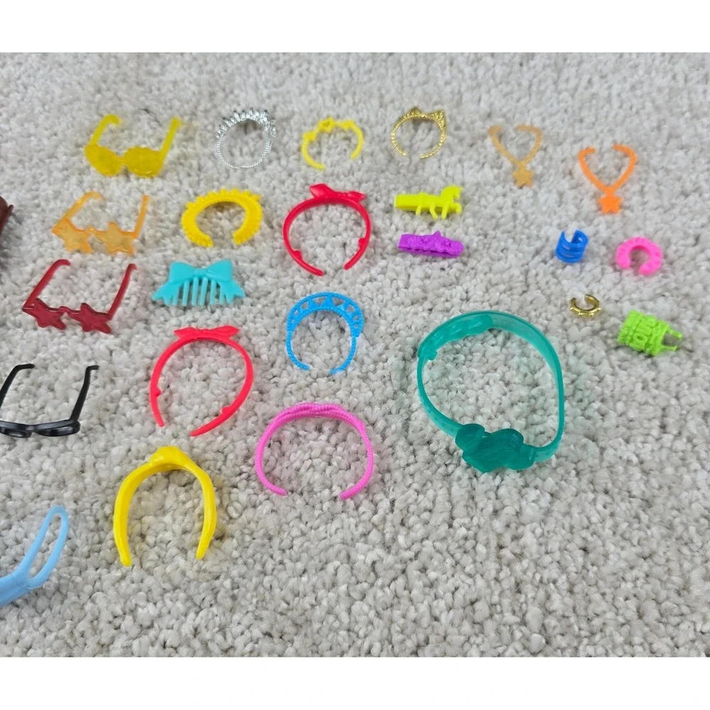 Barbie Doll Accessories Multicolor Shoes Headbands Sunglasses jewelry Lot